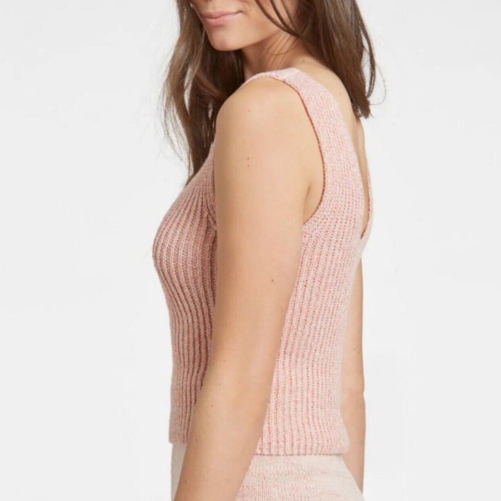 Juicy Couture Cropped Pink Cami Sweater V Neck Size Small - Picture 8 of 9